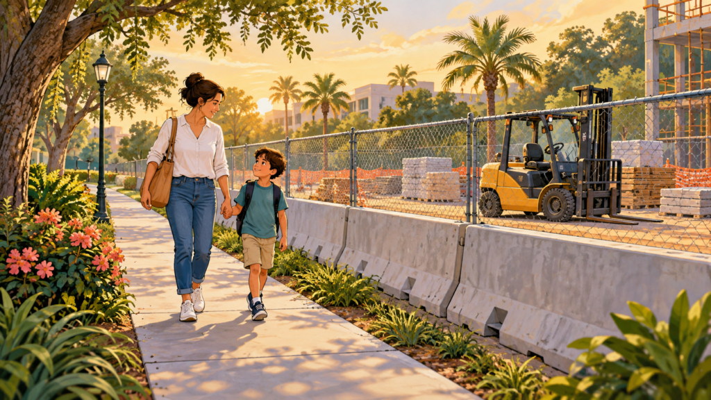 A Middleton sidewalk reminder: watch your step near construction